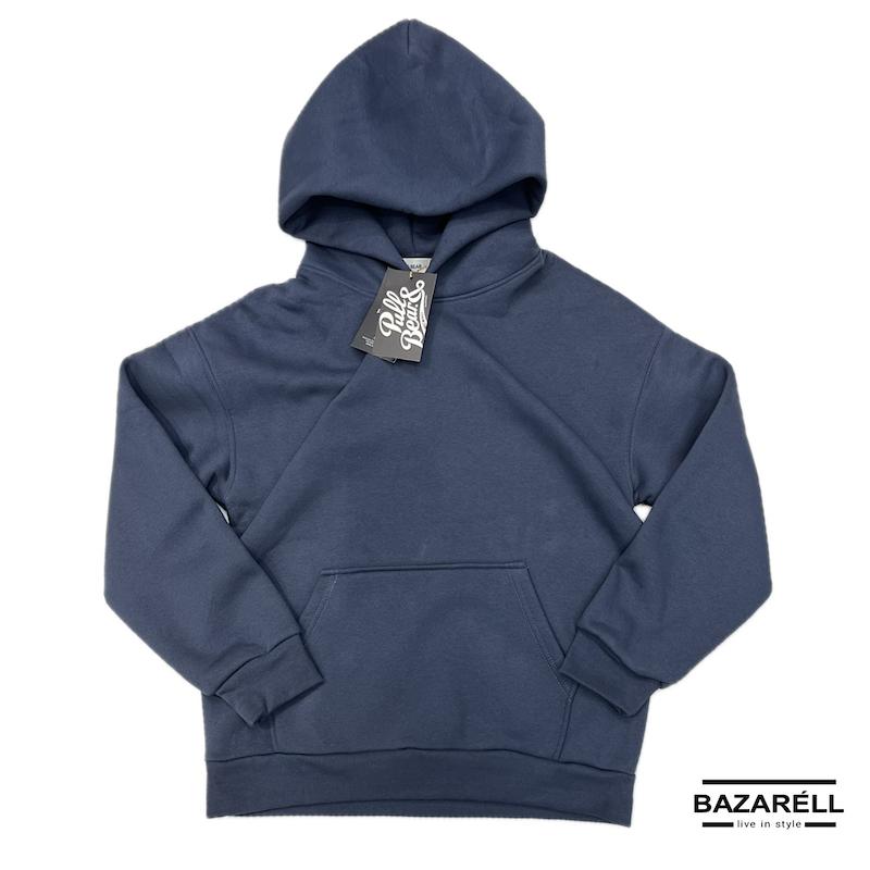 هودی مردانه‌زنانه آبی فیلی Pull&Bear نمای کامل محصول برند بازارل