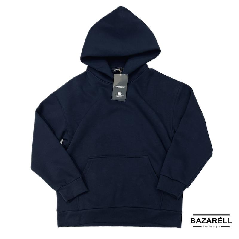 هودی مردانه زنانه Pull&Bear رنگ سرمه ای نمای کامل برند بازارل