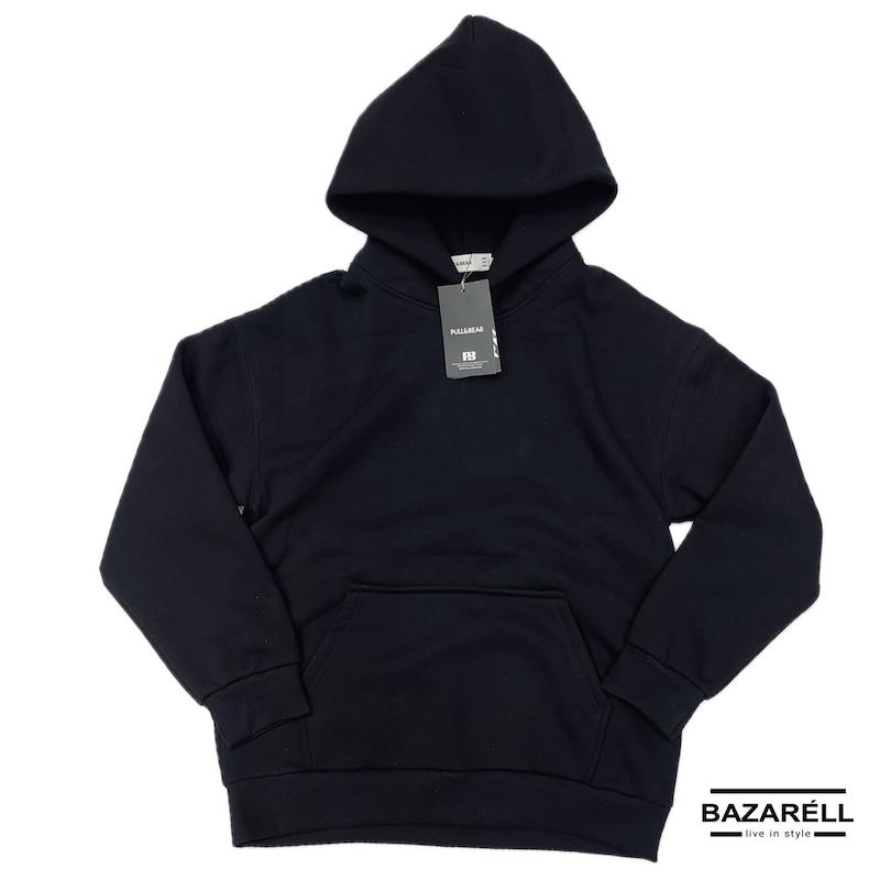هودی زنانه‌مردانه‌ مشکی Pull&Bear نمای کامل محصول برند بازارل