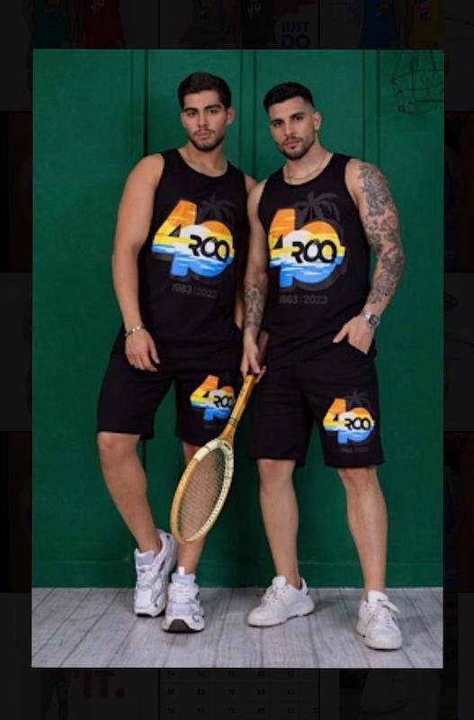 ست تاپ و شلوارک مردانه زنانه مشکی طرح Roo 40 برند بازارل