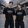 یشرت مشکی Gucci Paris چاپ چسبی مردانه برند بازارل