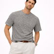 تیشرت مردانه بافت‌دار خاکستری ملانژ BAZARELL مدل Urban Knit Texture | BAZARELL Men’s Grey Textured Knit T-Shirt Urban Fit