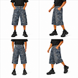 شلوارک جین مردانه‌زنانه بگ کارگو ارتشی مدل Shadow Camo Denim Cargo Shorts | Shadow Camo Denim Cargo Baggy Shorts