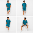 پولوشرت مردانه جودون آبی فیروزه‌ای مدل Ocean Prime | BAZARELL Men’s Ocean Prime Piqué Polo Shirt – Teal Blue
