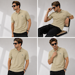 پولوشرت مردانه جودون کرم مدل Urban Prestige | BAZARELL Men’s Cream Piqué Polo Shirt – Urban Prestige