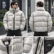 کاپشن پافر نقره‌ای براق ضخیم مردانه‌زنانه طرح north face با آستری گرم بازارل | BAZARELL Men’s Glossy Puffer Jacket