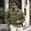 پیراهن بافت چهارخانه فلانل پاییزی سبز‌ـ‌زرد مردانه‌زنانه مدل Lumberjack | بازارل BAZARELL Green-Yellow Flannel Plaid Lumberjack Shirt – Unisex (Male-Female Fit)