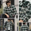 پیراهن چهارخانه فلانل مردانه سبز یشمی BAZARELL مدل Green Tartan ‏BAZARELL Men’s Green Tartan Flannel Shirt