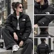 کاپشن کراپ زنانه شمعی طرح نورس فیس مشکی با آستر پَر | BAZARELL Women’s NORTH FACE Cropped Puffer Jacket