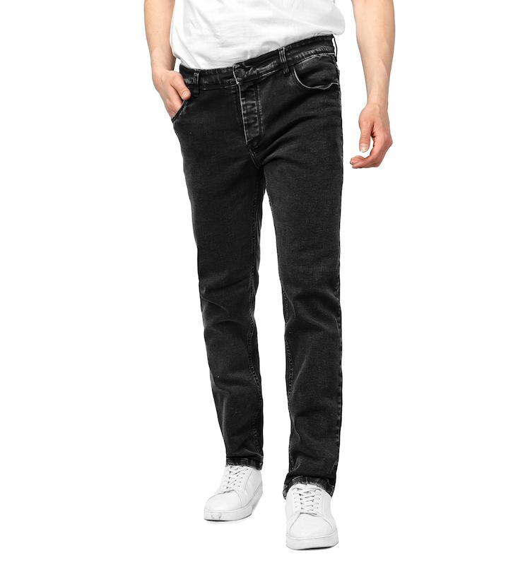 شلوار جین راسته مردانه ذغالی اسپرت ۸۶۳