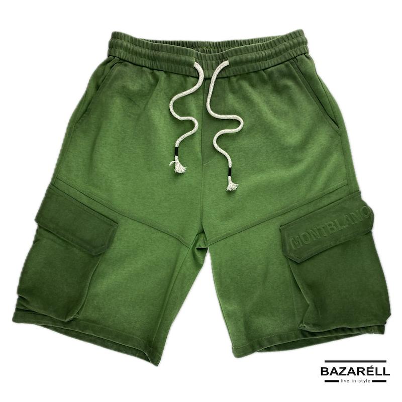 شلوارک کارگو سبز مردانه MONTBLANC – استایل تابستانه لوکس و اسپرت | MONTBLANC Green Cargo Shorts for Men – Luxury & Sporty Summer Style