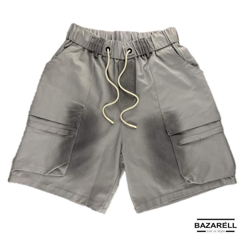 شلوارک کارگو طوسی روشن مردانه طرح بالنسیاگا – استایل مینی‌مال و روزمره شیک | Light Grey balenciaga Cargo Shorts for Men – Minimal & Everyday Style