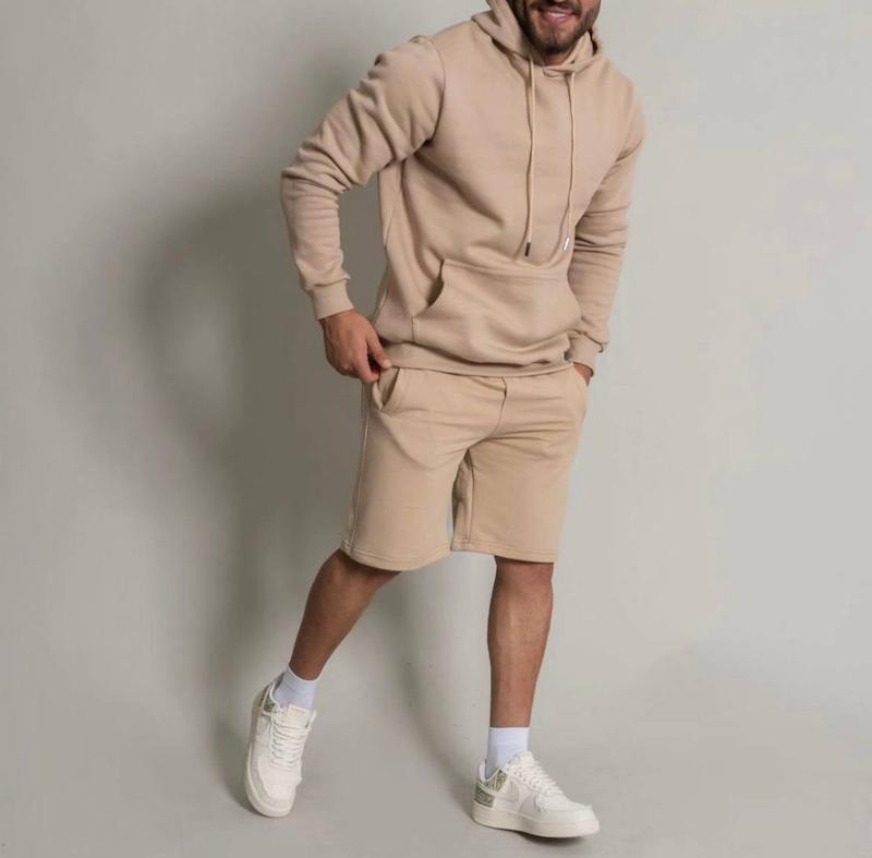 ست هودی و شلوارک کرم مردانه زنانه | انرژی و استایل خیابانی در یک نگاه Unisex cream Hoodie & Shorts Set | Bold Streetwear Energy