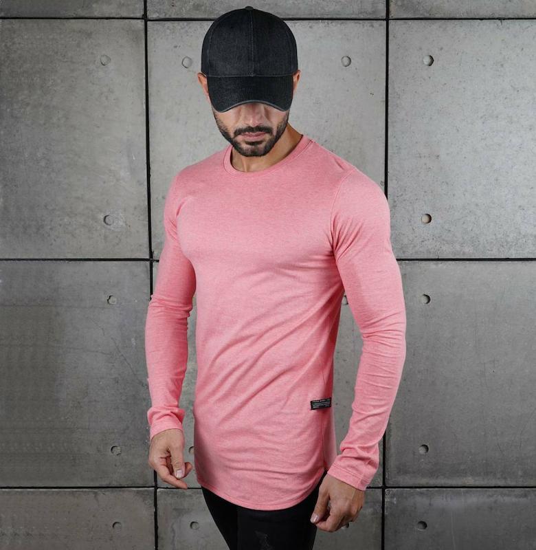 تیشرت مردانه زارا آستین بلند– رنگ صورتی چرک | Zara Men’s dirty pink T-Shirt | Minimal & Timeless Style
