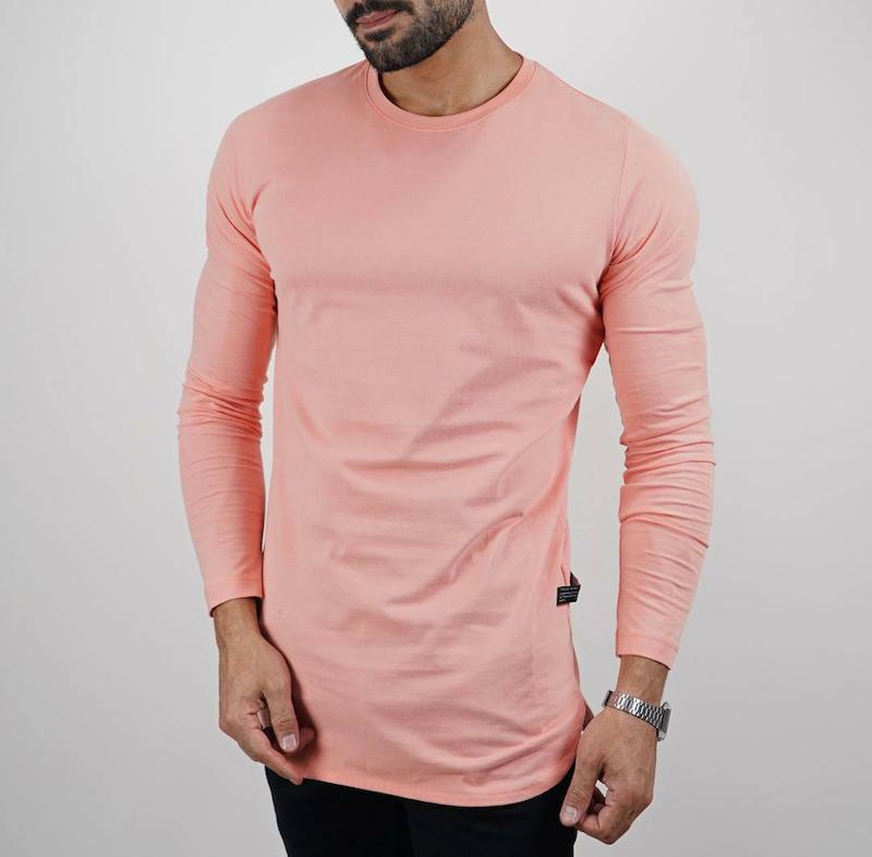 تیشرت مردانه زارا آستین بلند– رنگ گل بهی | Zara Men’s T-Shirt | Minimal & Timeless Style