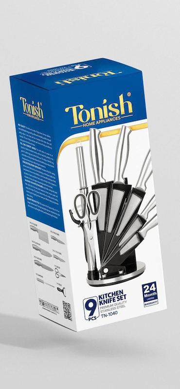 🟢سرویس 9 پارچه کارد و ساطور  تونیش TN-1040  