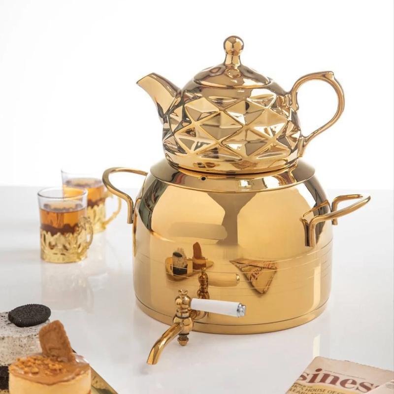 کتری قوری طلایی ریسمون