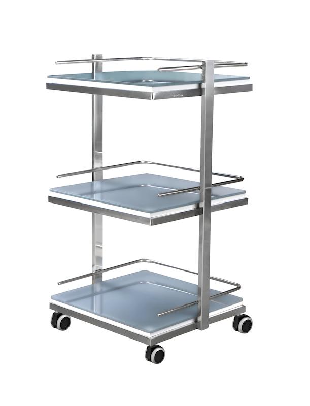 ترالی شیشه‌ای سه طبقه بدنه رنگی مدل ps-300r