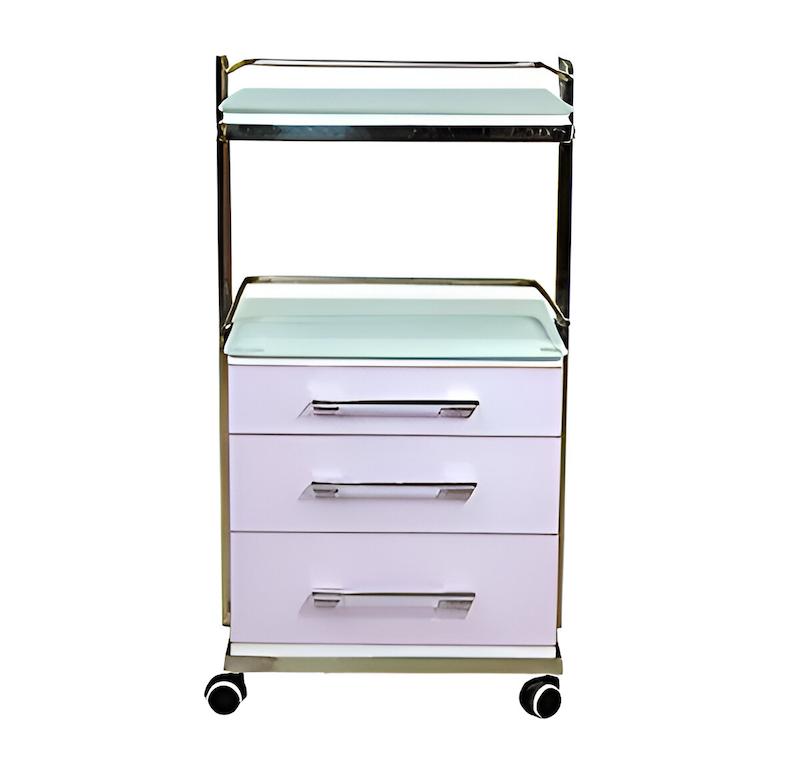 ترالی شیشه‌ای دو طبقه + سه کشو ترکیبی مدل ps-203I