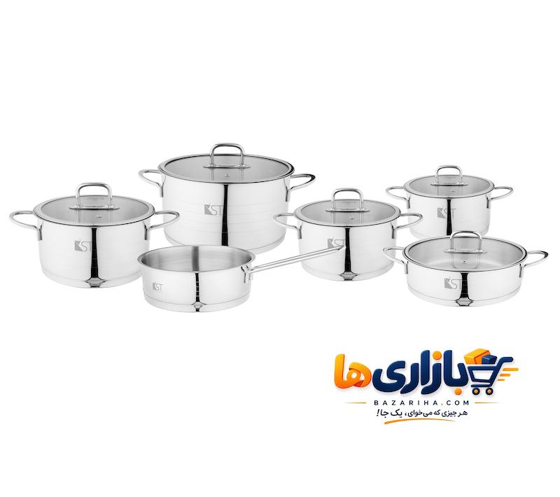 سرویس قابلمه استیل 11 پارچه KST مدل 7010