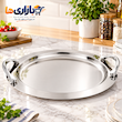 سینی پذیرایی گرد استیل بدون پایه کد 304