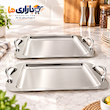 سینی پذیرایی استیل کد 300 بزرگ و کوچک