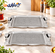سینی پذیرایی استیل کد 5100 بزرگ و کوچک