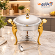 سوفله سوپ خوری استیل طرح رویال دسته طلایی کد 427 SG
