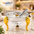 سوفله سالاد خوری استیل طرح رویال دسته طلایی کد 437 SG