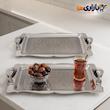 سینی پذیرایی استیل کد 5100 بزرگ و کوچک