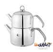 کتری و قوری لوله دار دسته استیل KST کد 1060