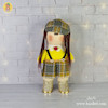  عروسک روسی دختر با لباس چهارخونه زرد