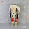  عروسک روسی دختر با لباس چهارخونه زرد