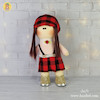  عروسک روسی دختر با لباس چهارخونه زرد