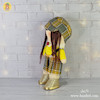  عروسک روسی دختر با لباس چهارخونه زرد