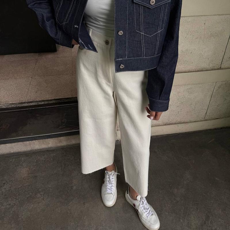 شلوار سفید کراپ