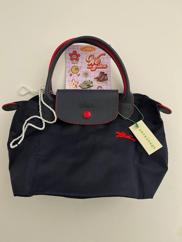 Longchamp le pillage توت بگ سرمه ای قرمز