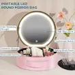 کیف لوازم آرایش با آینه چراغ دار گرین لاین Green Lion Makeup Organizer Pro  Travel Makeup Bag With Led Mirror, 3 Colors Modes Adjustable Brightness, Portable Cosmetic Organizer With Adjustable Dividers