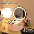 کیف لوازم آرایش با آینه چراغ دار گرین لاین Green Lion Makeup Organizer Pro  Travel Makeup Bag With Led Mirror, 3 Colors Modes Adjustable Brightness, Portable Cosmetic Organizer With Adjustable Dividers