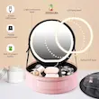 کیف لوازم آرایش با آینه چراغ دار گرین لاین Green Lion Makeup Organizer Pro  Travel Makeup Bag With Led Mirror, 3 Colors Modes Adjustable Brightness, Portable Cosmetic Organizer With Adjustable Dividers