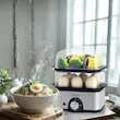 تخم مرغ پز 3 طبقه  بخارپز سبزیجات گرین Green 3-Tier Egg Cooker  Vegetable Steamer