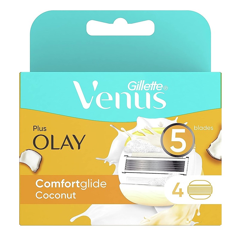 تیغ یدک 4 عددی ژیلت مدل ونوس کامفورت گلاید اولای 5 لبه Gillette Venus Comfortglide Olay 