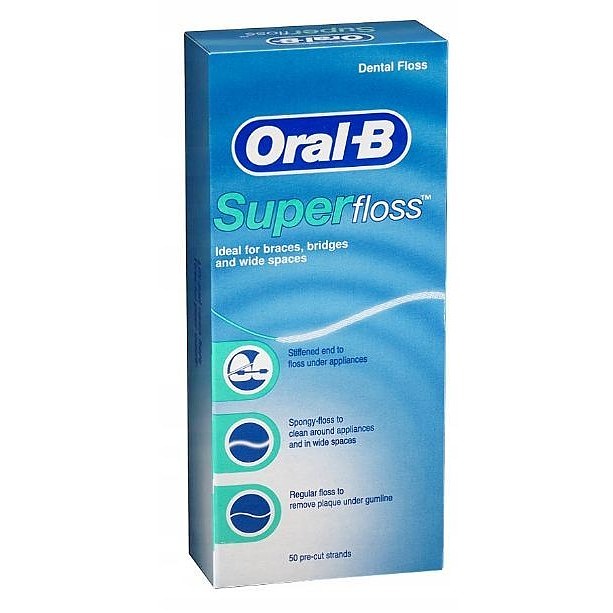 نخ دندان اورال بی ارتودنسی مدل سوپر فلاسOral-B Super Floss 