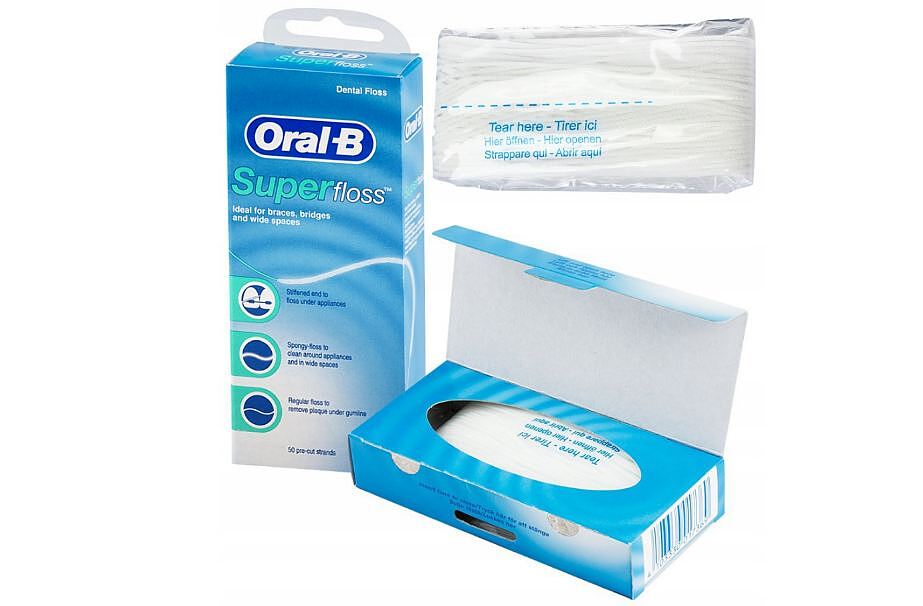 نخ دندان اورال بی ارتودنسی مدل سوپر فلاس Oral-B Super Floss 