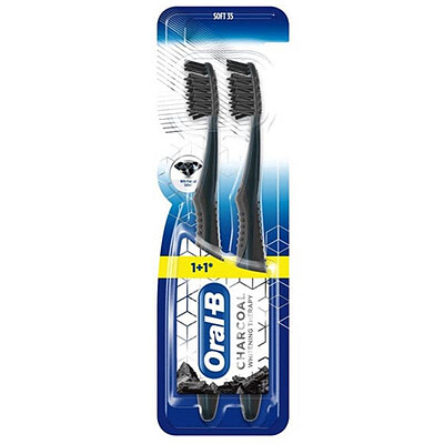 مسواک زغالی اورال بی  ORAL B Charcoal soft بسته دوعددی