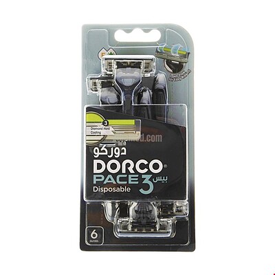خودتراش سه تیغ دورکو مدل DORCO Pace 3 fit بسته 6 عددی