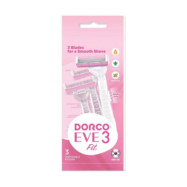 تیغ اصلاح 3 لبه زنانه دورکو مدل Dorco EVE 3 Fit بسته 4 عددی