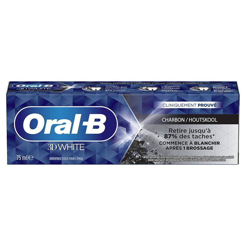 خمیر دندان سفید کننده سه بعدی اورال بی مدل زغالی 75 میل  Oralb 3d white charbon 