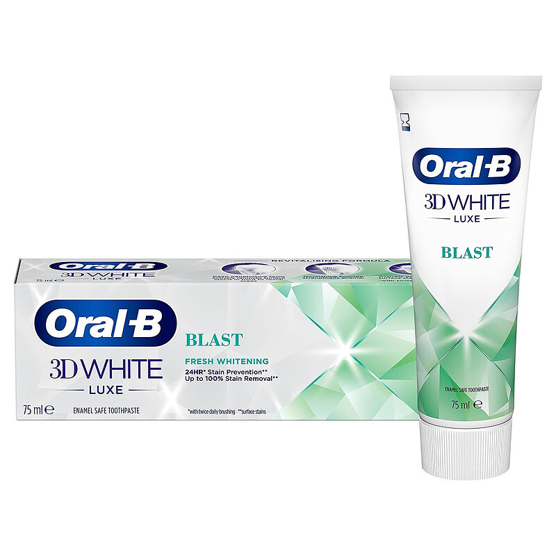 خمیر دندان اورال بی  مدل ORAL-B 3D WHITE LUXE BLAST حجم 75 میل