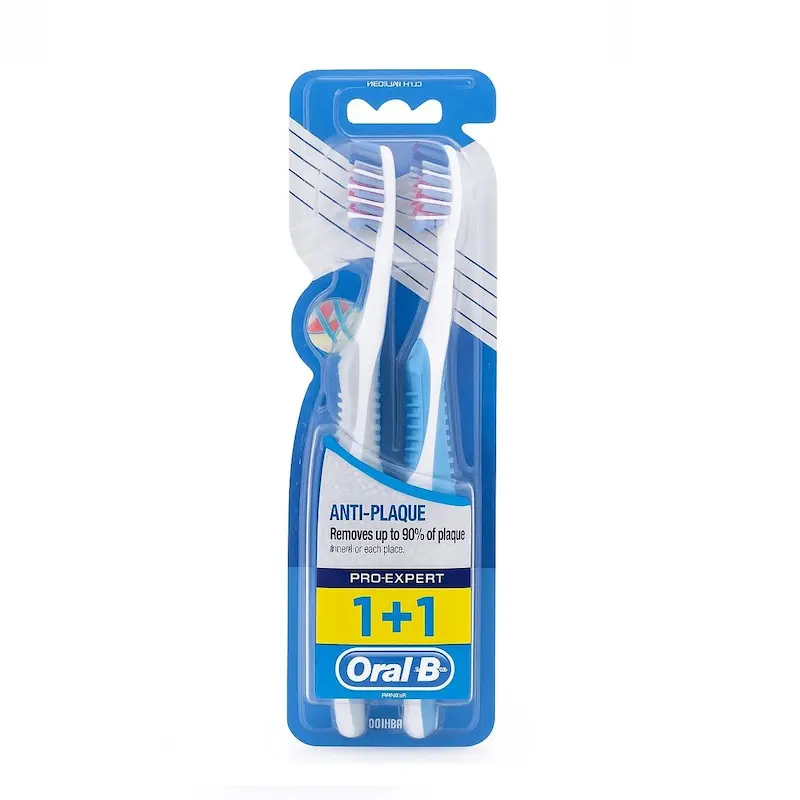 مسواک دو عددی اورالبی پرواکسپرت مدل ضد پلاک Oral-B Anti Plaque  